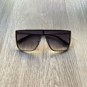 quay australia nightfall chrome silver black oversized shield sunglasses eyewear